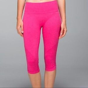 Lulu Lemon Ebb and Flow Crop on Pink